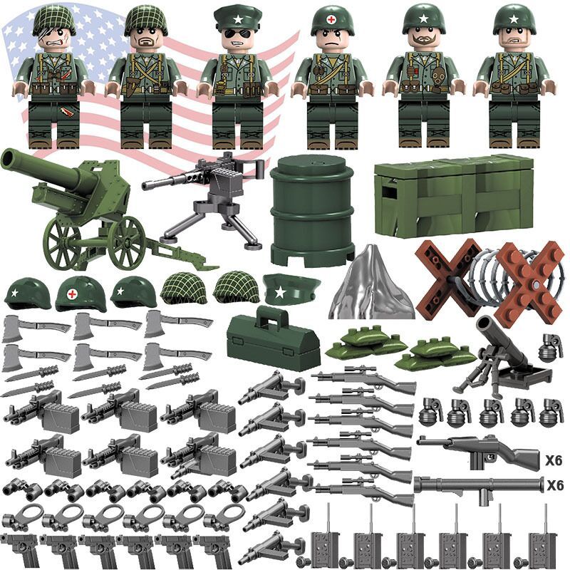 Blocos de construção montados pelos militares da Segunda Guerra Mundial