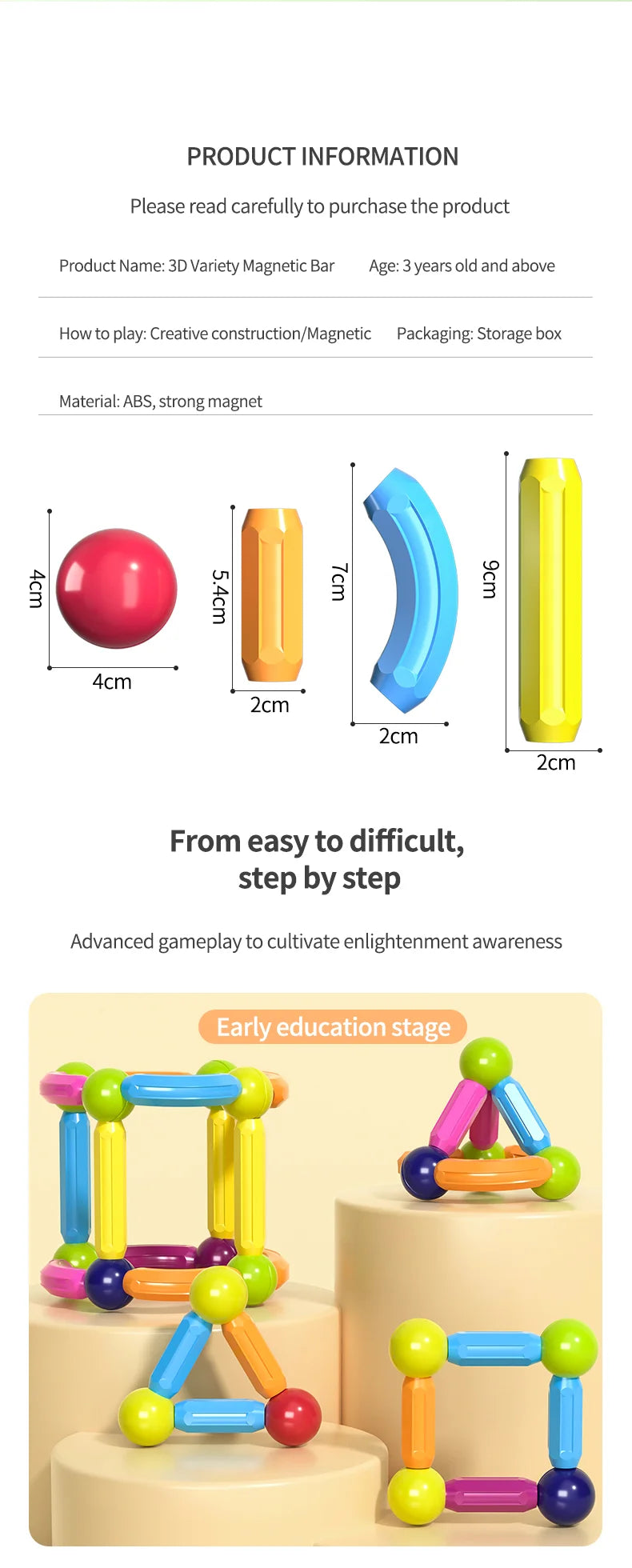 Blocos de construção de vara magnética magnética, conjunto de blocos de construção, brinquedos para crianças, brinquedos educativos Montessori para presente de crianças